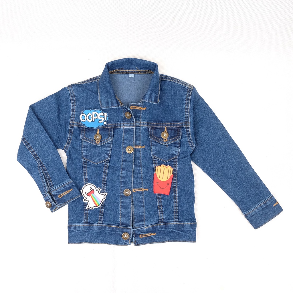 ORIGINAL JAKET JEANS ANAK LAKI LAKI PEREMPUAN 00PS BLUE SERIES BIOWASH  ORIGINAL REAL PICT