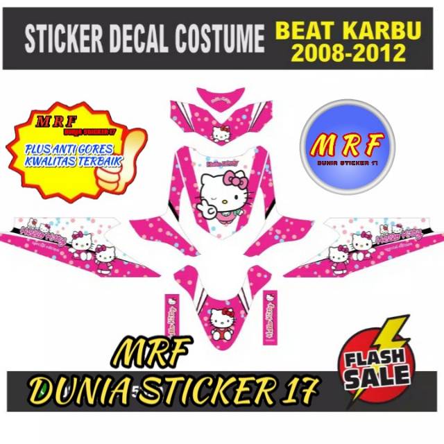 dekal beat karbu stiker decal beat karbu decal stiker beat karbu stiker motor beat karbu hello kitty