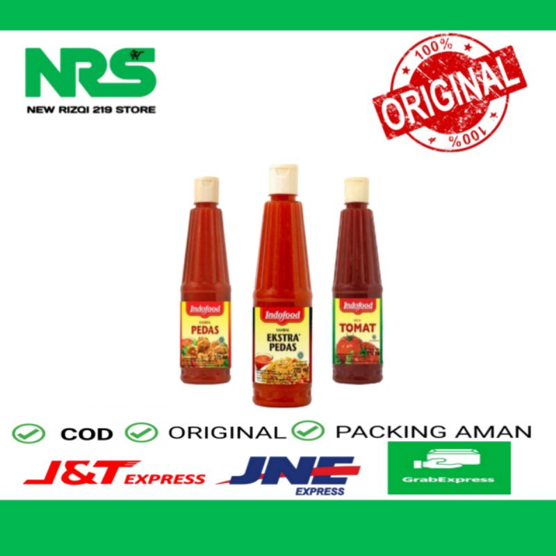 

Saus Indofood 135ml - Saos Pedas / Tomat / Pedas Manis / Sambal Ekstra Pedas / Bangkok