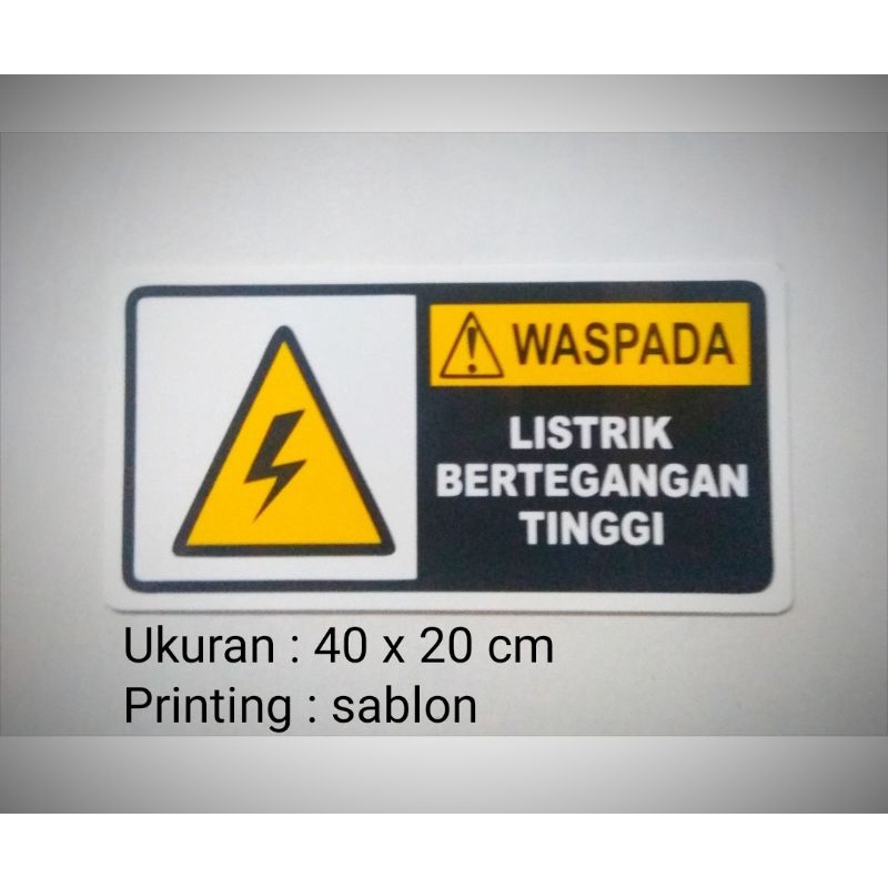

Akrilik Sign label waspada listrik bertegangan tinggi