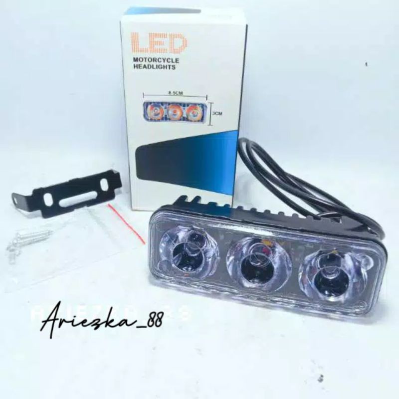 LAMPU DEPAN MOTOR | LAMPU SOROT 6W | lampu led 3 mata fokus