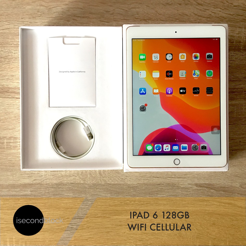 Ipad 6 128GB Wifi Cellular Second Fullset Mulus Ipad Gen 6 2018