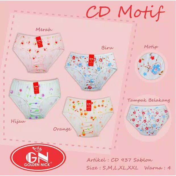 Cd Wanita Golden Nick 937S Katun Sablon Motif |