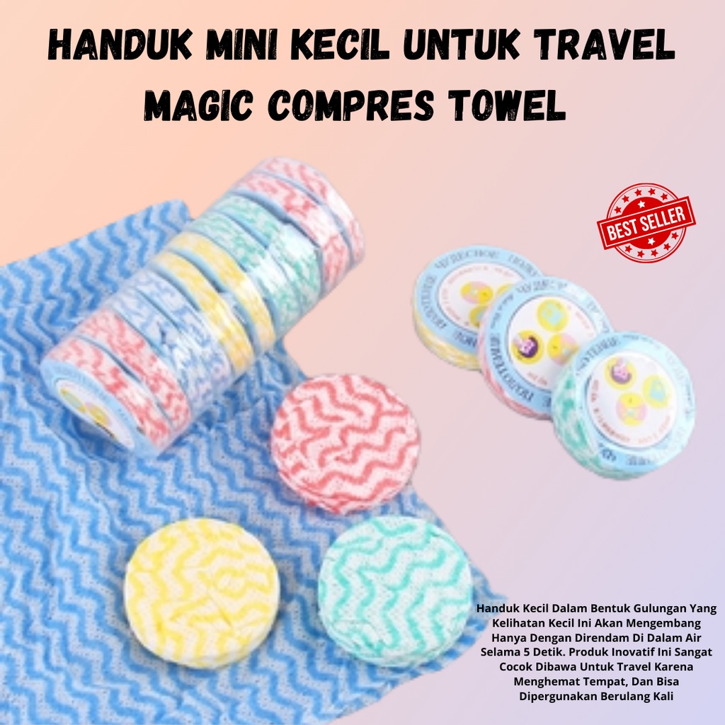 HARGA PROMO!! HANDUK TRAVEL PORTABLE / HANDUK AJAIB TOWEL RANDOM