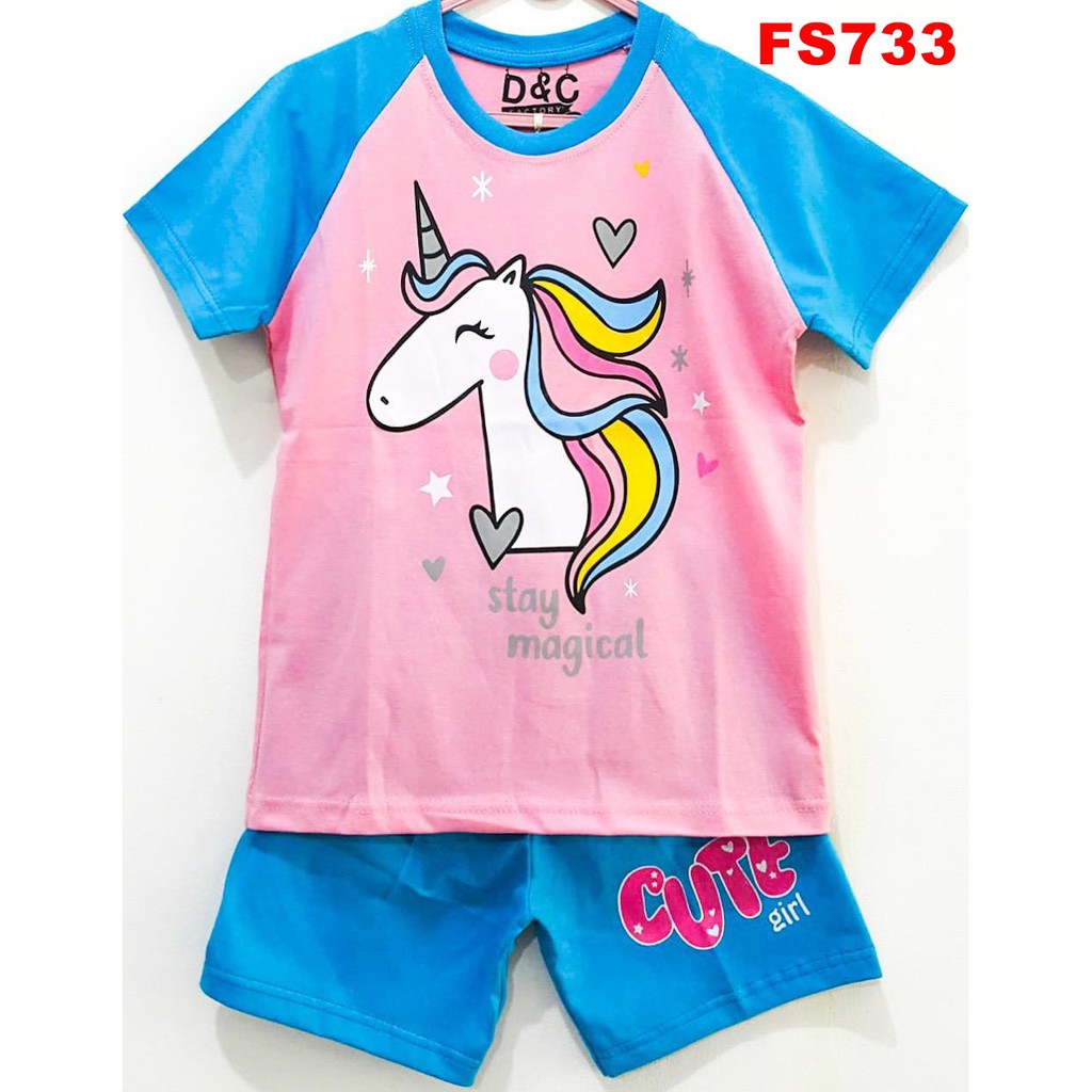  Baju  Setelan Anak  Perempuan Unicorn  Raglan 1 10th 