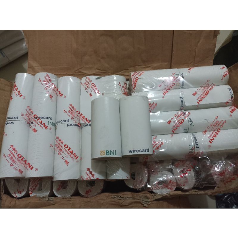 Kertas Thermal EDC Logo BNI, Struk Agen 46, Brilink, PPOB, Kasir 57x30 Coreless Termurah