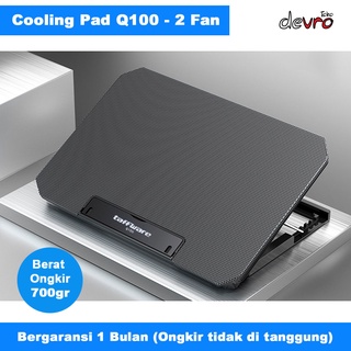 Cooling Pad Laptop 2 Fan -  Fixed dan Adjustable Speed - Taffware Q100