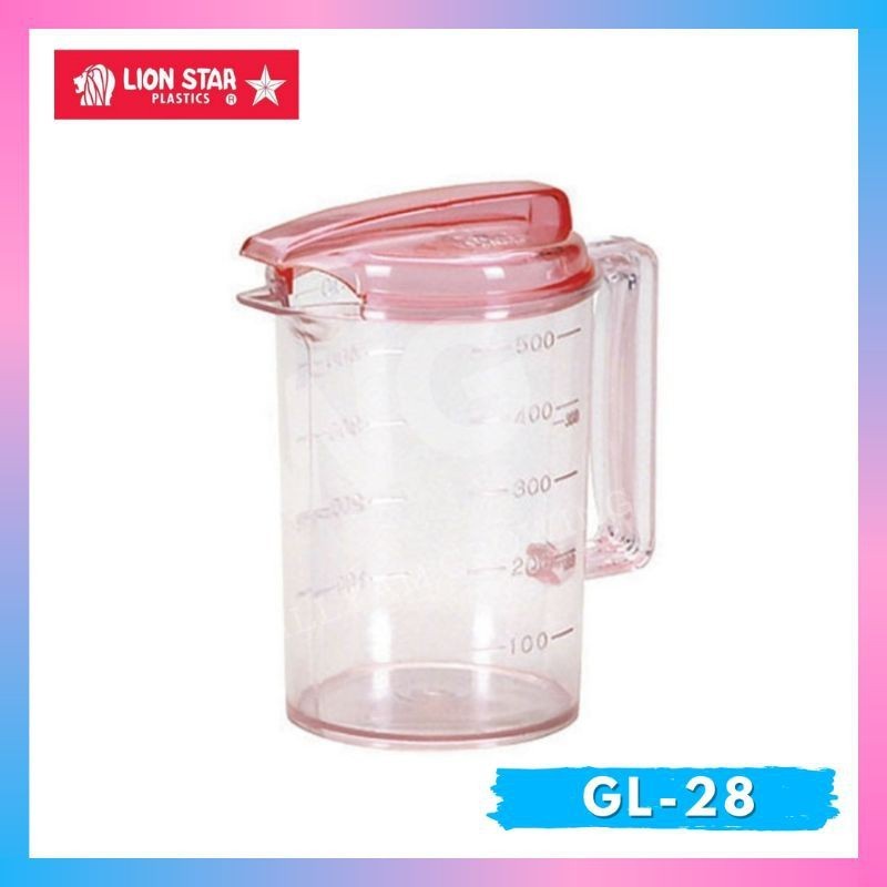 Lion Star Pitcher Minuman Plastik 500 ml GL-28 Gelas Ukur GL 28 Teko - Merah