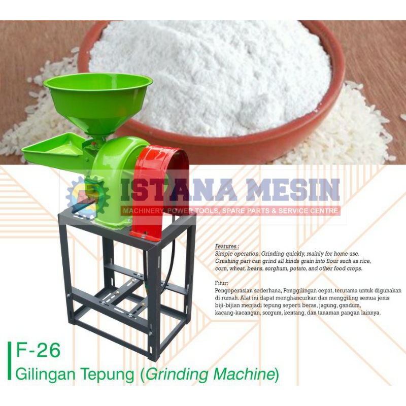 MESIN PENEPUNG GILINGAN TEPUNG PORTABLE YASUKA F26 TANPA MESIN