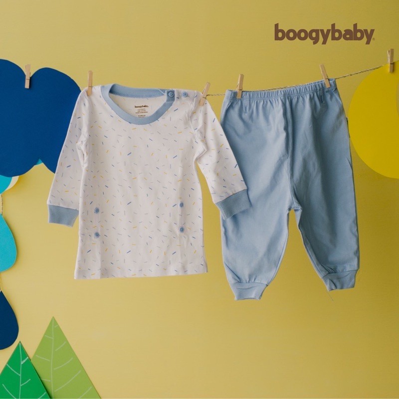 Boogybaby Candyland Long Top (Kancing leher) + Trousers set isi 2setel - Piyama Panjang