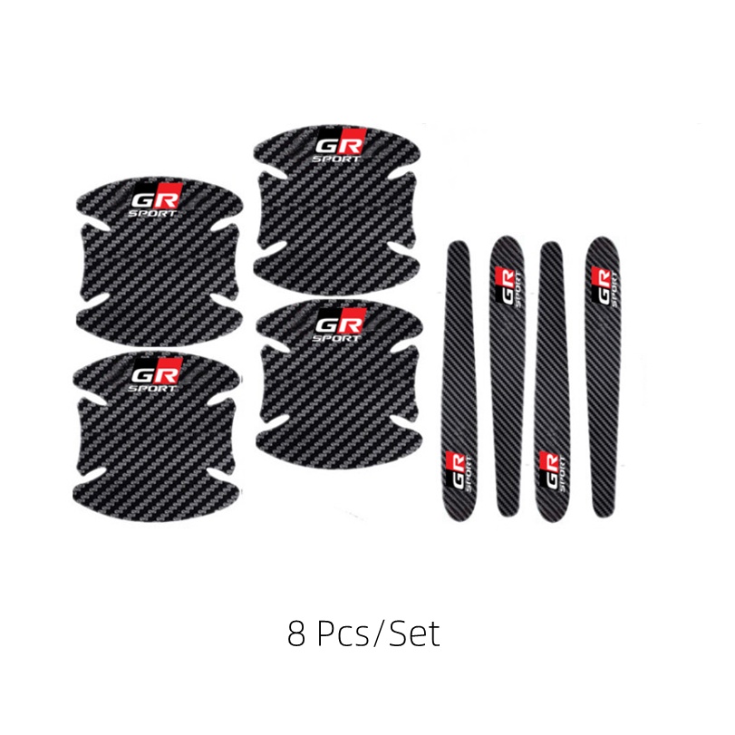 8pcs Stiker Pelindung Handle Pintu Mobil Toyota Bahan Carbon Fiber