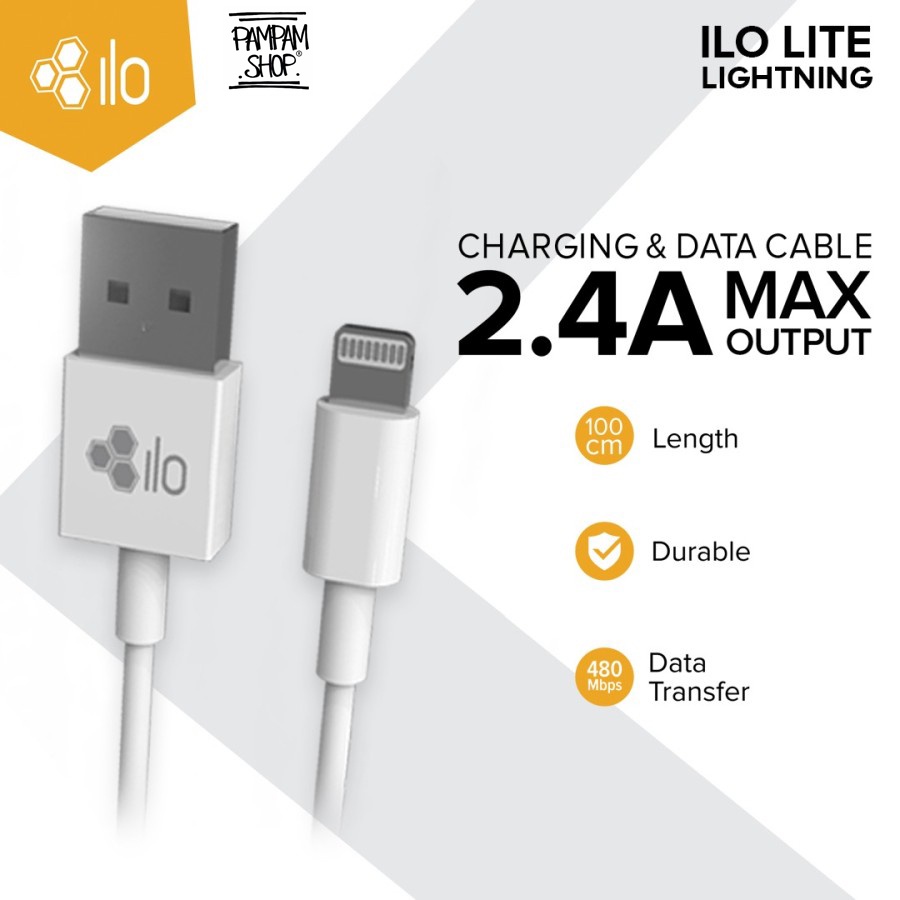 Hippo ILO Lite Kabel Data Charger USB Lightning 100CM Cable