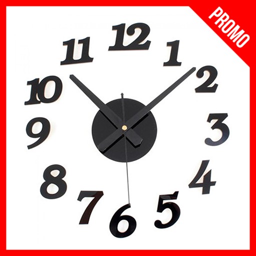 Jam Dinding  Besar Unik Artistik DIY Giant Wall Clock Quartz Creative Design 30-50cm Murah Import