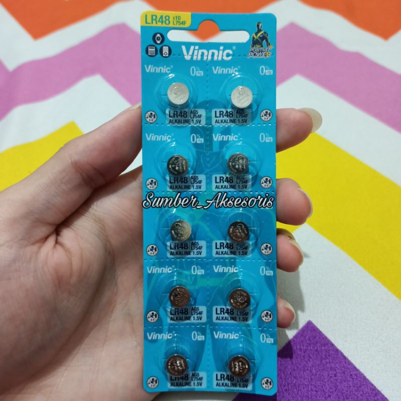 Baterai AG5 Vinnic L754F LR48 |  AG5 LR754 SR754 393 Baterai Alat Bantu Dengar ORIGINAL