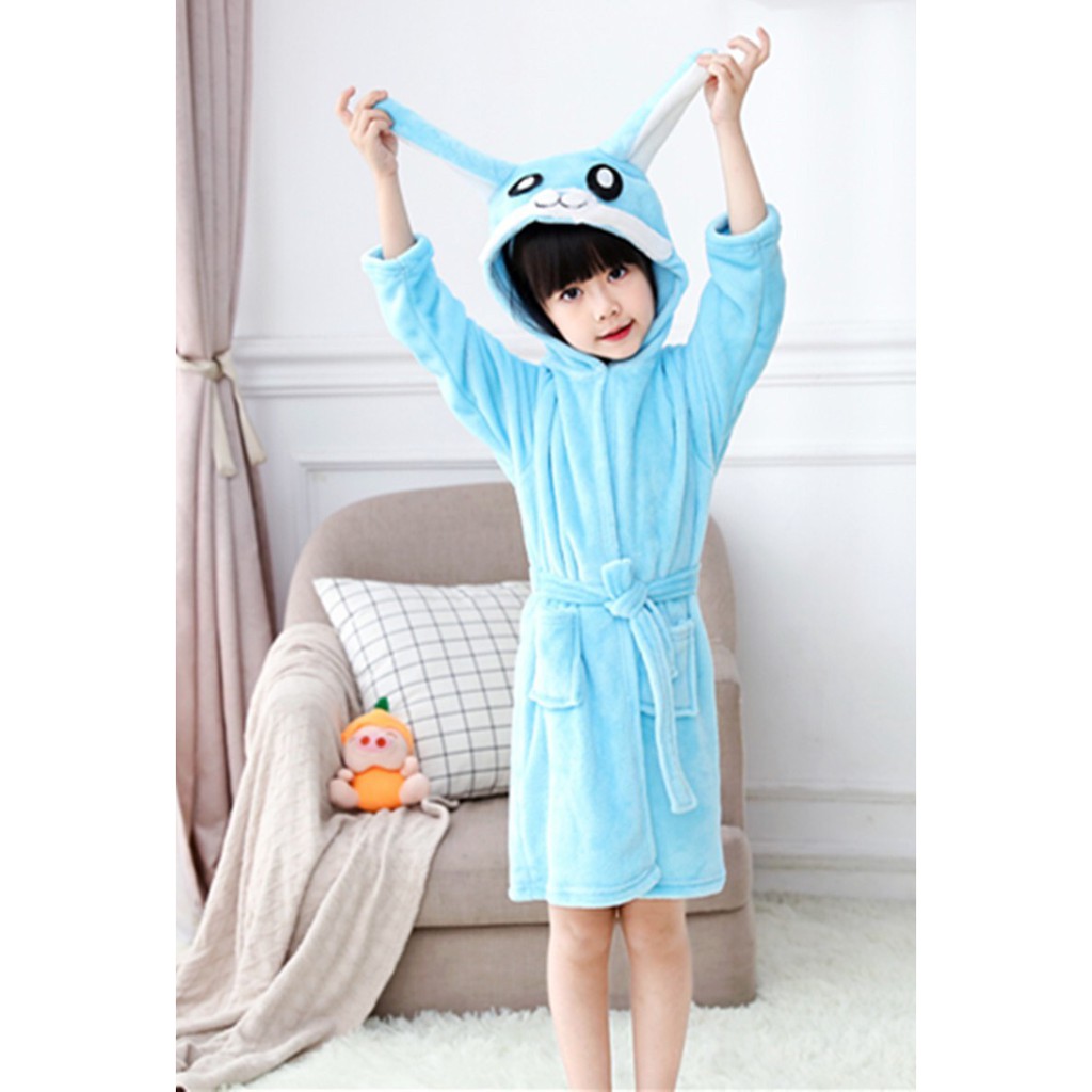 Handuk Mandi Motif Kimono / Bathrobe Rabbit Blue