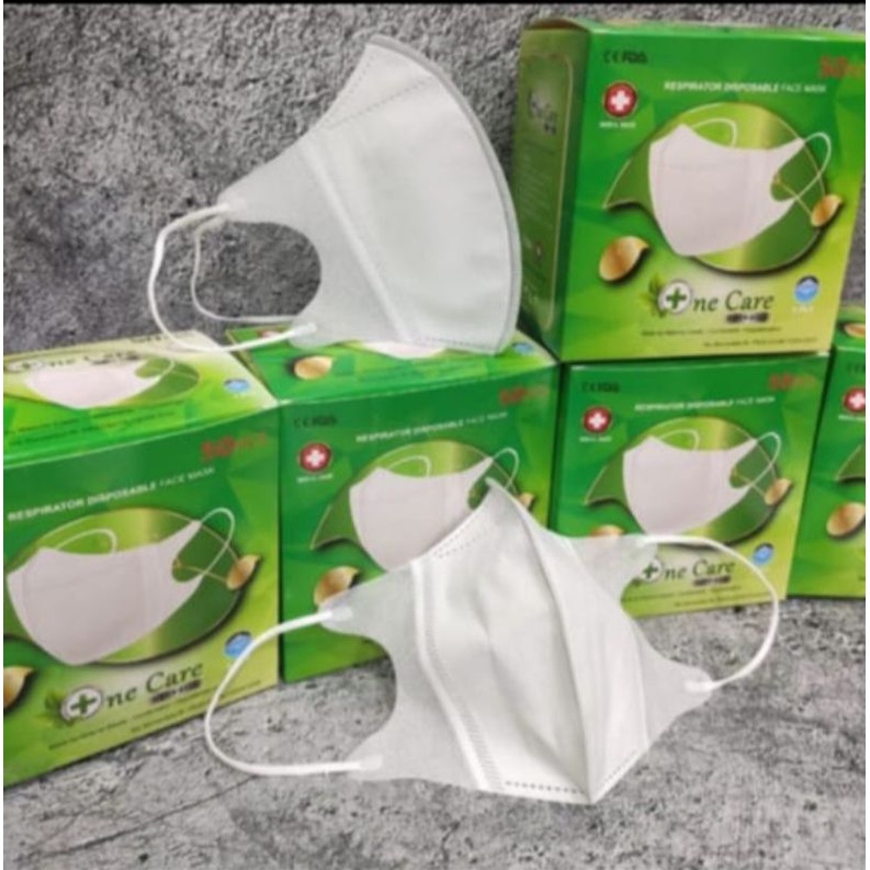 MASKER DUCK BILL ONE CARE HITAM&PUTIH 4PLY ISI 50PCS