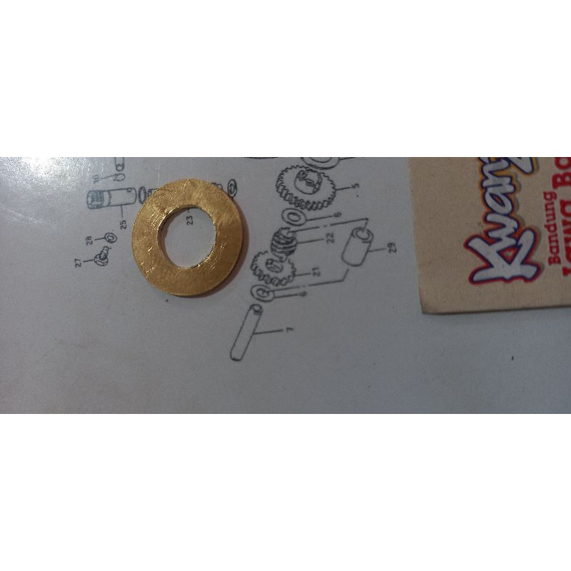 ring kuningan gigi pompa oli Suzuki TS125 ring KECIL gigi pompa oli Suzuki TS125 ring gigi pompa oli