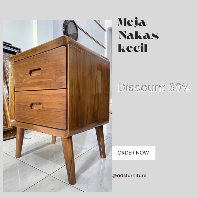 Meja nakas kecil nakas kayu jatu nakas 2 laci meja kecil