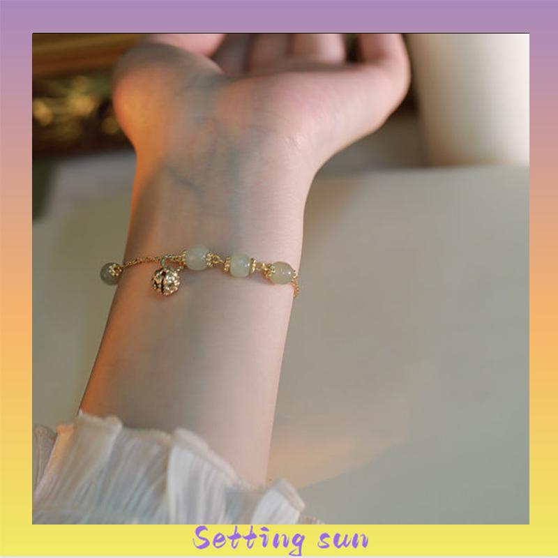 Niche desain pacar gaya country gold bell pendant gelang gelang hadiah khusus TN