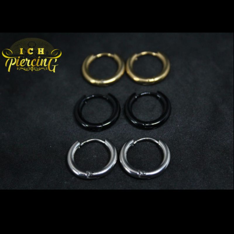 Anting hoop baja titanium pria wanita TERMURAH