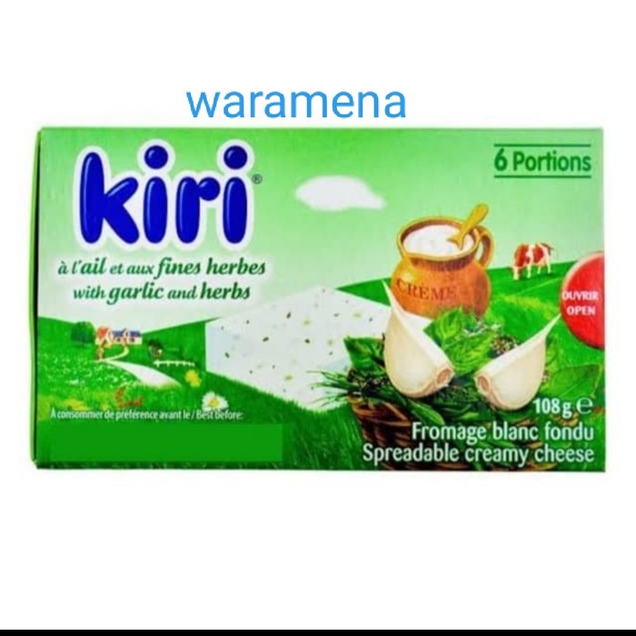 

Krim- Kiri Cream Cheese Garlic & Herb Portion 108Gr -Krim.