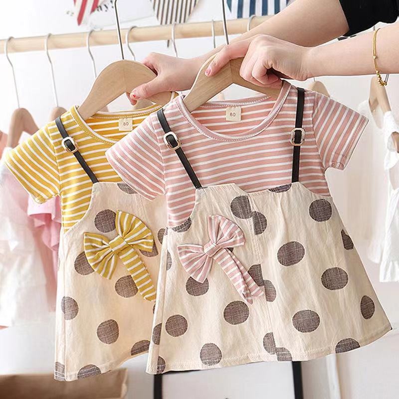 [Mini Dress] Baju Kodok Anak Perempuan Impor umur 2-3 tahun motif polkadot
