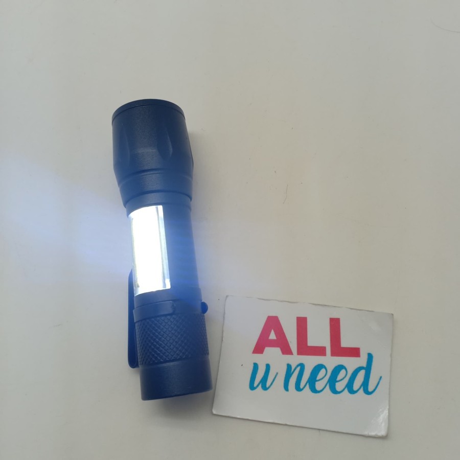 Senter Mini XPE + COB Mini Police 1000 Lumens 3 Mode USB Rechargeable