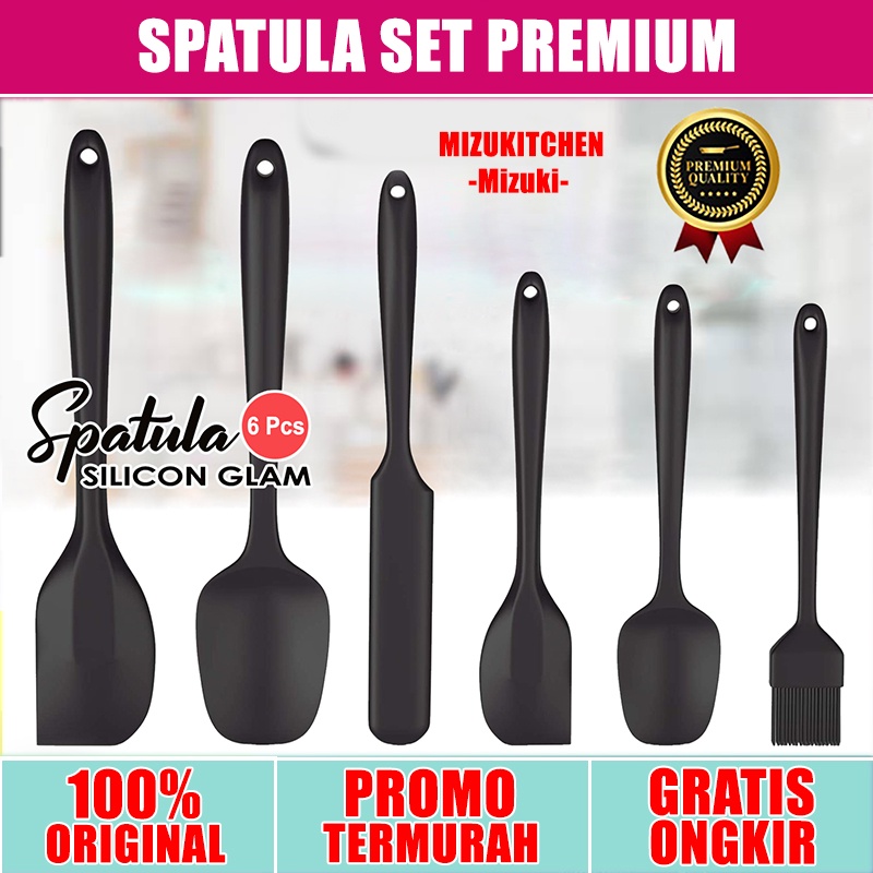 Spatula Set Silikon 2027 isi 6 Kitchen Tools SUTIL Silicone SENDOK Peralatan silicon Masak Menumis Murah isi 6PCS