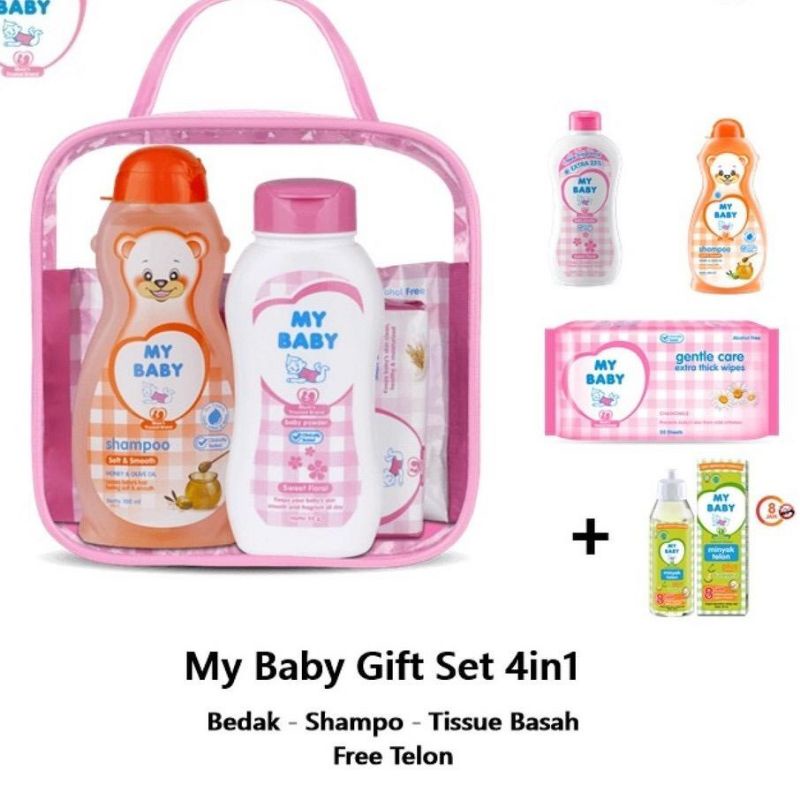 My Baby Mini Gift Set Tas Kado Bayi Lahir 4in1 / My Baby Kado Bayi Set Paket Traveling Mini Set