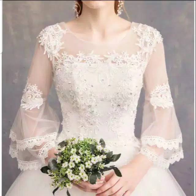 Gaun pengantin putih / wedding dress lengan panjang