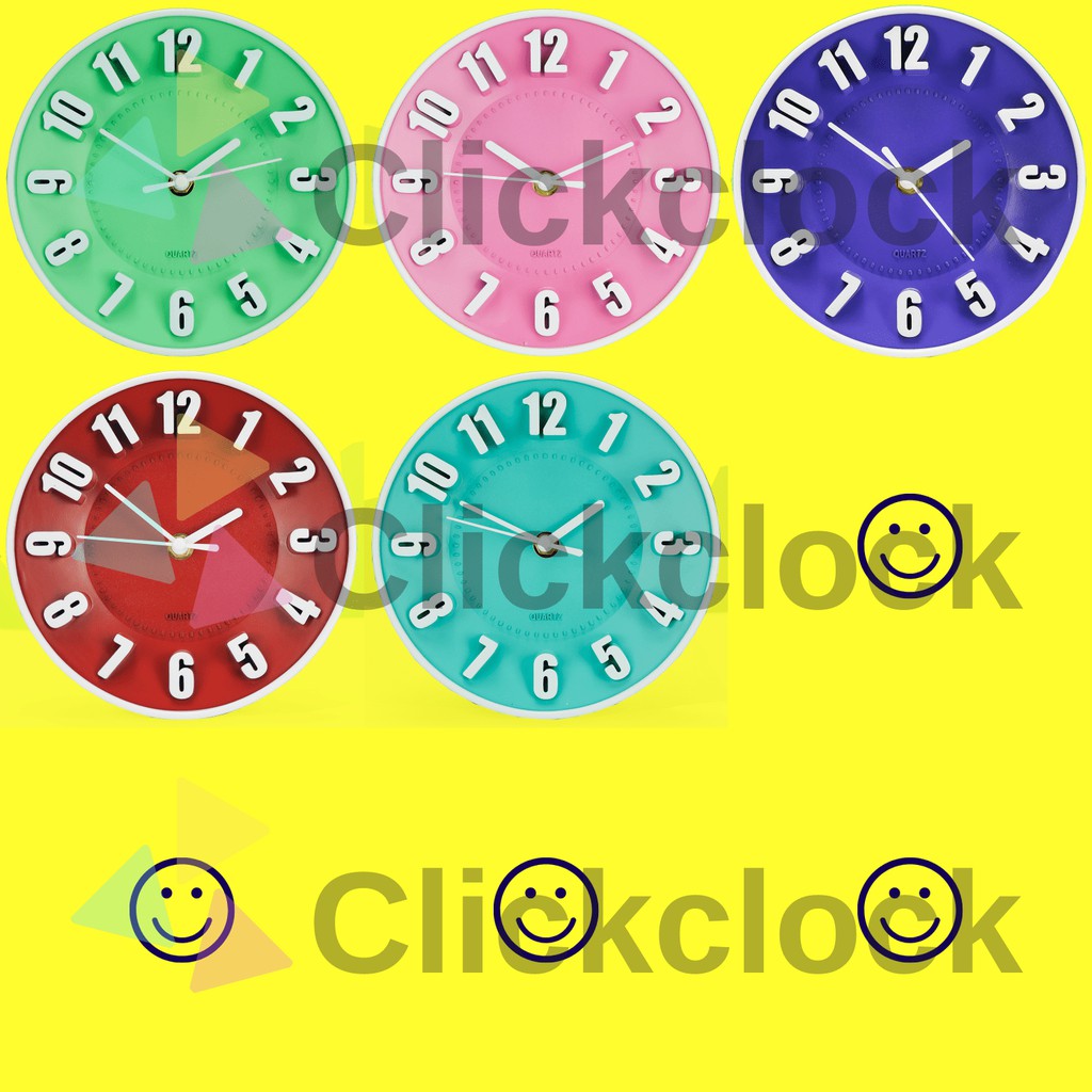 Jam Dinding Quartz Minimalis Biru Maroon Ungu Pink Hijau Kikai KK-9618 Besar Hiasan Rumah Unik