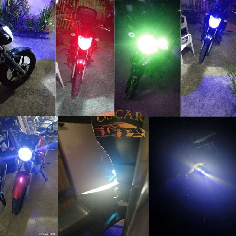 Lampu Depan 30 Led H4 P15D Ba20D Hi/Low 8w Cob Warna Putih+Rgb Dc12V Untuk Motor