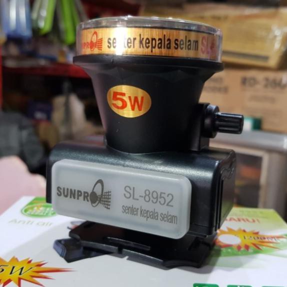 Wow Senter Kepala Sunpro Sl-8952 Kuning Headlamp 5 Watt Charger Terbatas