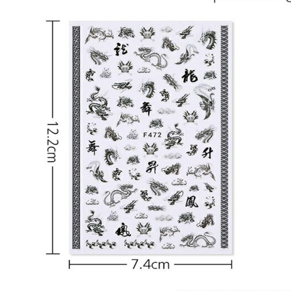 Needway   Self-adhesive Nail Decals Happiness Motif Naga Salon Kuku Nail Art Slider DIY Stiker Kuku Manicuring Sticker