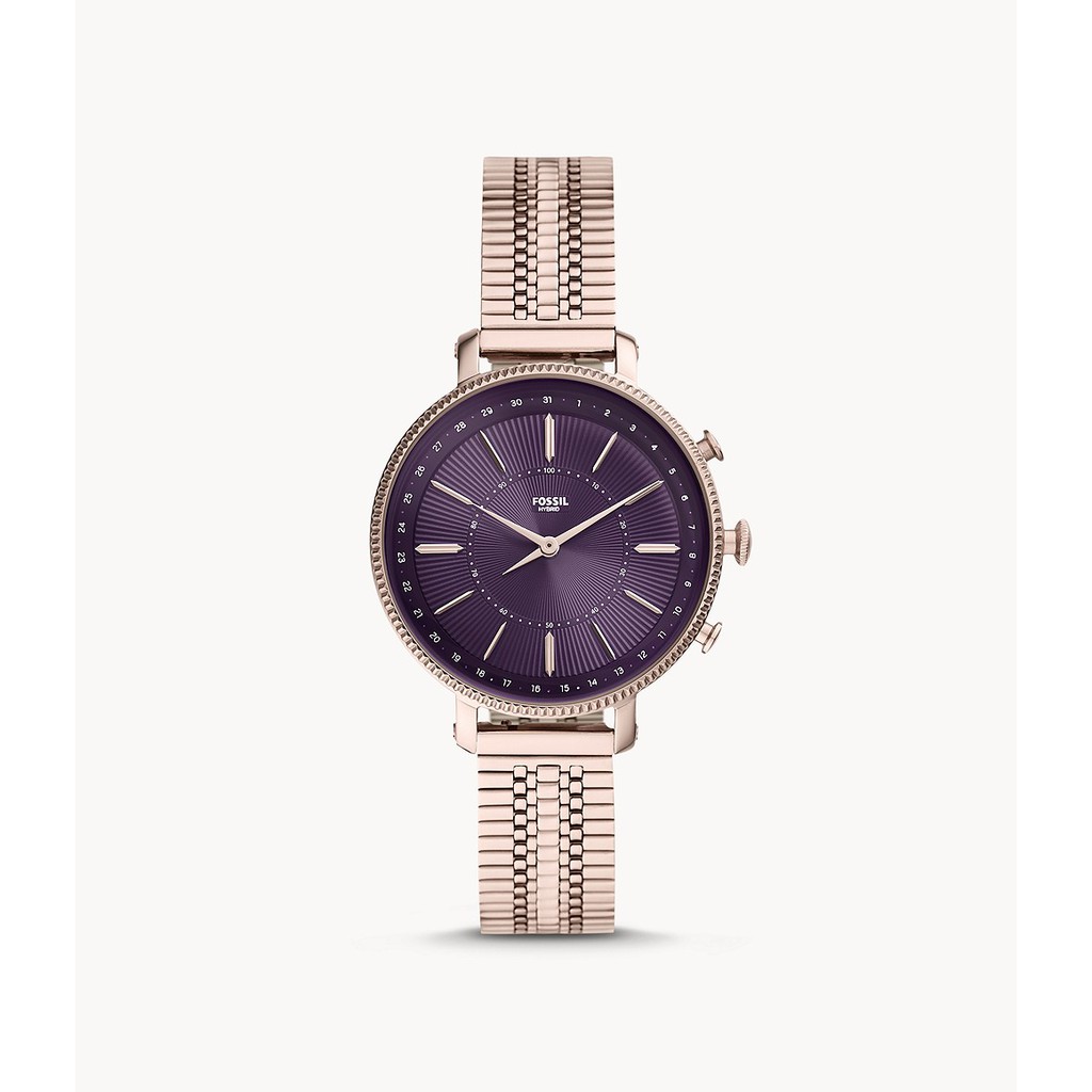 Jam Tangan Wanita Fossil Hybrid Smartwatch Purple Face FTW5062