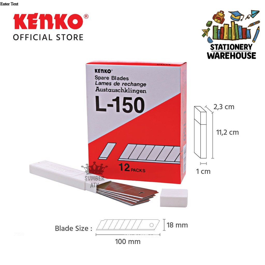 

REFILL / CUTTER BLADE KENKO L-150 (18MM) BESAR / ISI CUTTER - 1 Tube Blade for L-500 L-500A