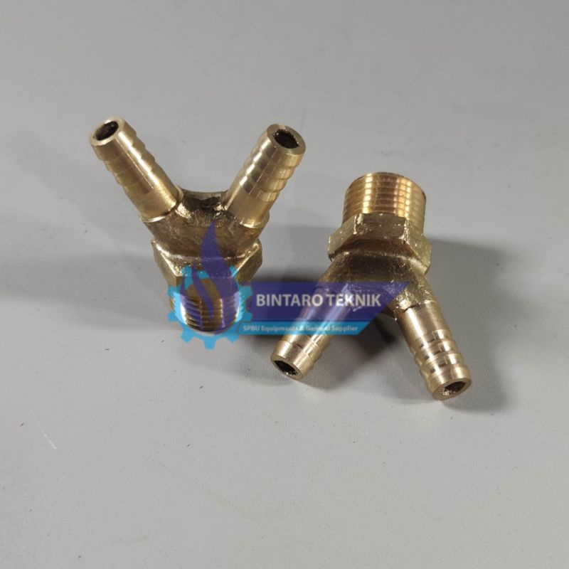 Jual Nepel Kuningan Y Male 5/16" Drat 1/2" Nepel Brass Male Konektor ...