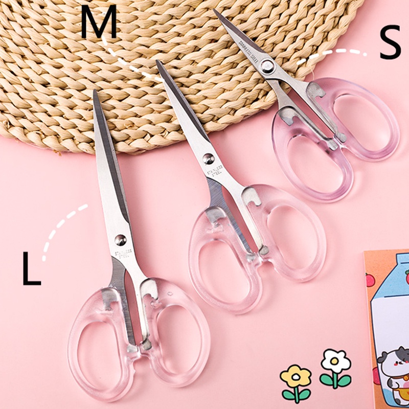 Simple Transparent Frosted Scissors Portable Office Scissors