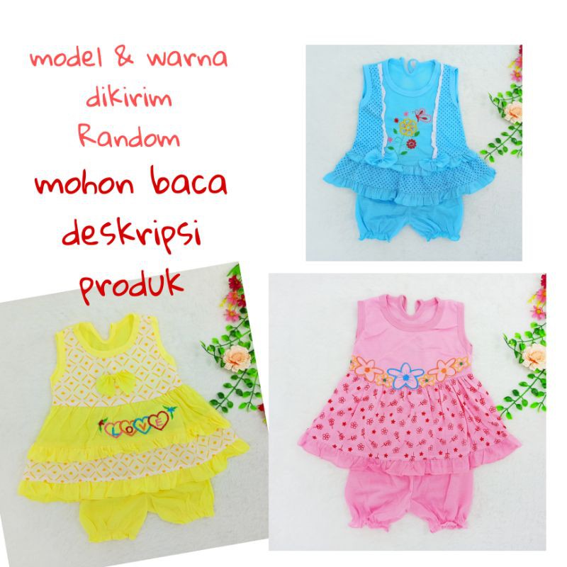 Sale..!!! Setelan Dress Bayi New Born, Pakaian Anak Perempuan, Baju Bayi Lucu