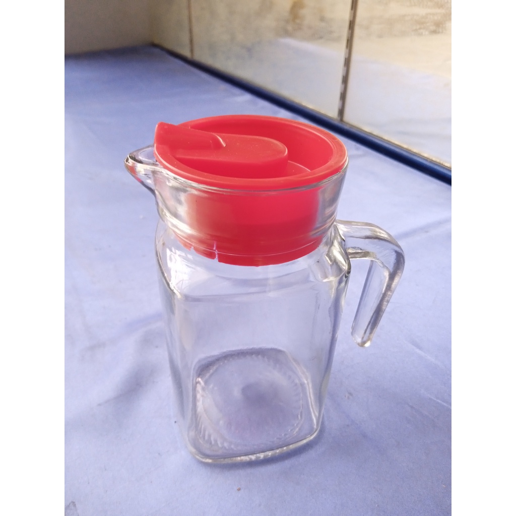 Hampers Cantik Souvenir Teko Kaca Pitcher Set Cantik Drink Set Gelas Kaca Unik Pitcher Kaca Merah Be