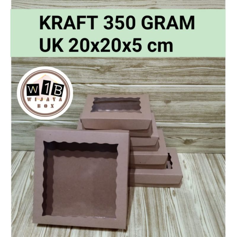 

Dus brownis/ Kraft 350gr laminasi uk 20x20x5 cm