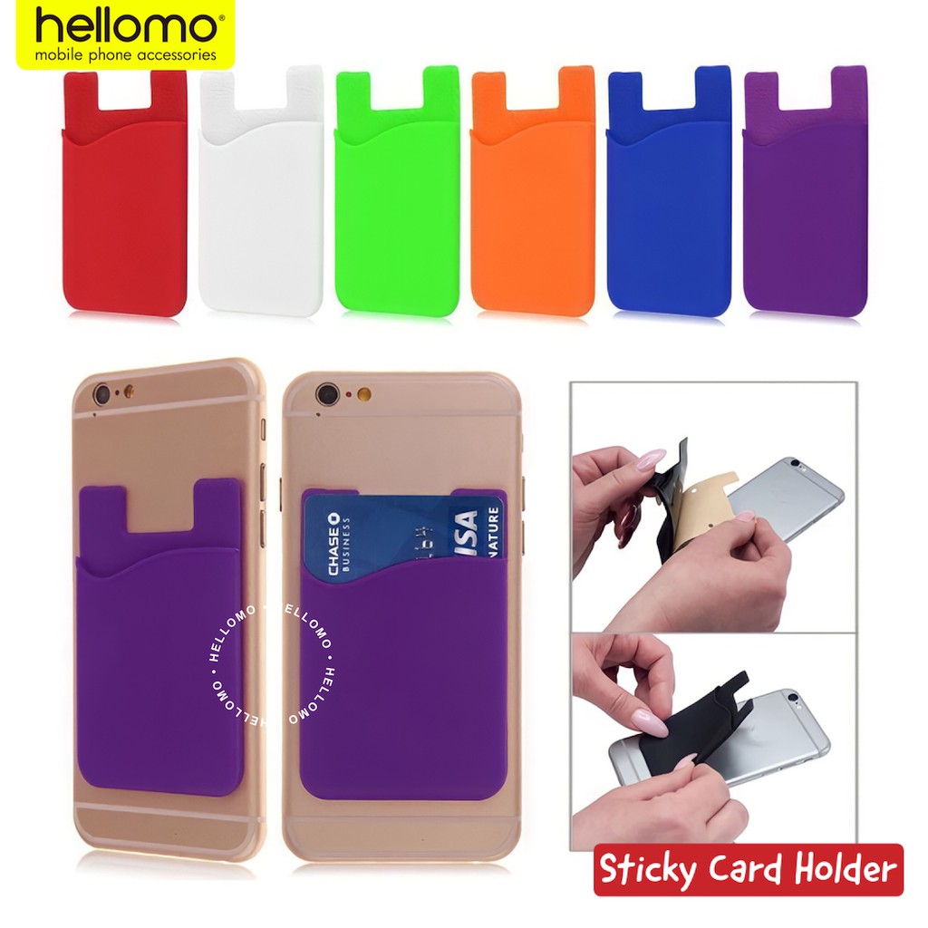 Sticky Card Holder / Dompet Kartu / Tempelan Hp / Perekat / Pocket Hp