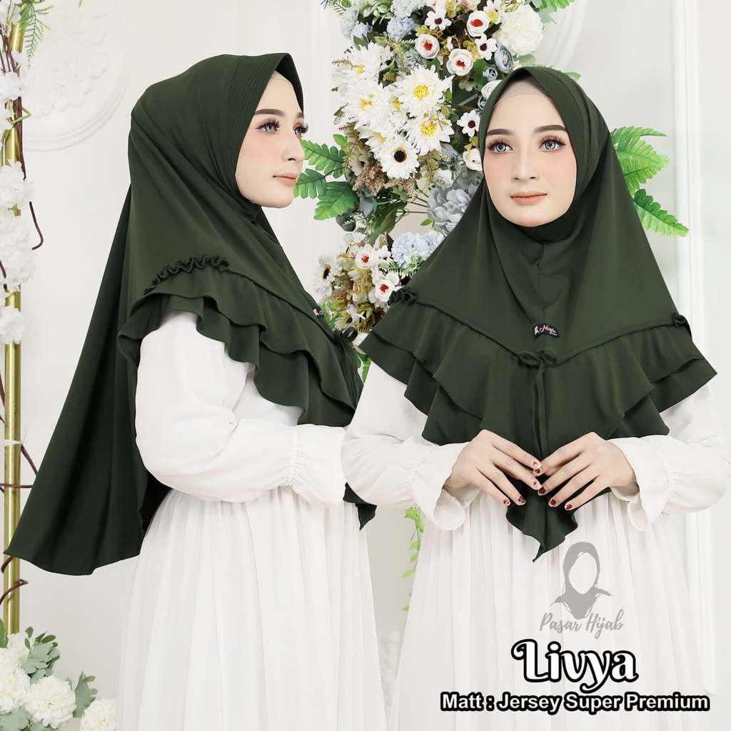 Kerudung Instan Livya Hijab Instan Jersey Super Premium Jilbab Bergo Terbaru Pasar Hija'b