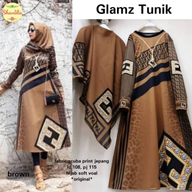 Glamz tunik set jilbab/tunik set/hijab/setelan/solo/hijaber muslim
