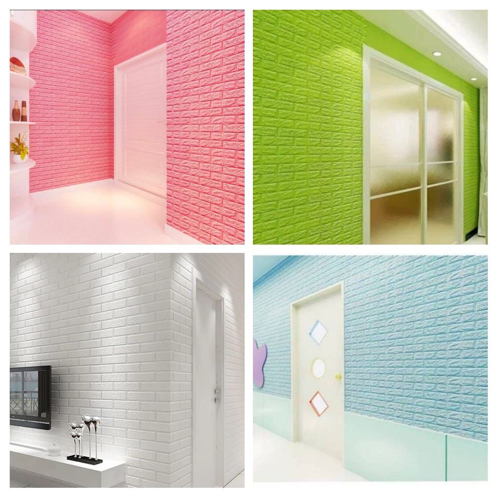 WALLPAPER DINDING | WALLPAPER 3D BRICKFOAM | 3D FOAM | WALLPAPER 3D FOAMBRICK BATA WARNA HIJAU
