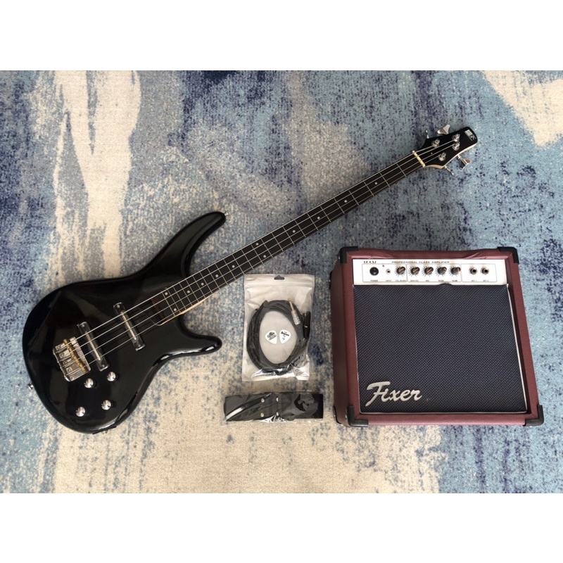 Paket Gitar Bass Elektrik/Listrik ibanez sdgr (Hitam)
