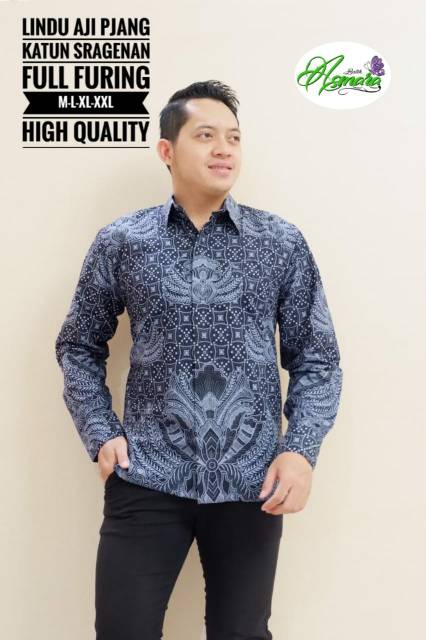 LINDU AJI LAWASAN Kemeja Batik Pria Katun Sragenan Full Furing