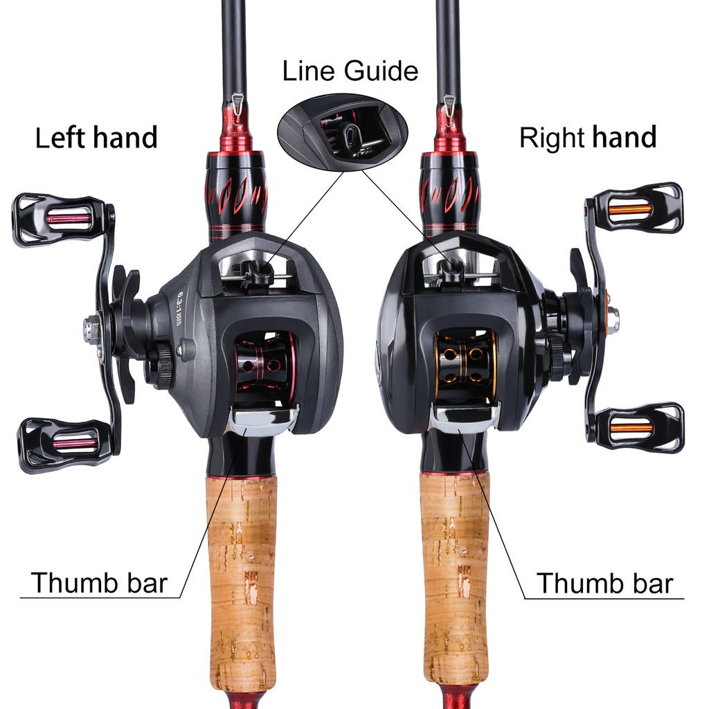 1.65M/5.4FT Casting Fishing Rod Fishing Reel Set 2 Sections Portable Fishing Rod 12+1BB Metal Fishing Reel