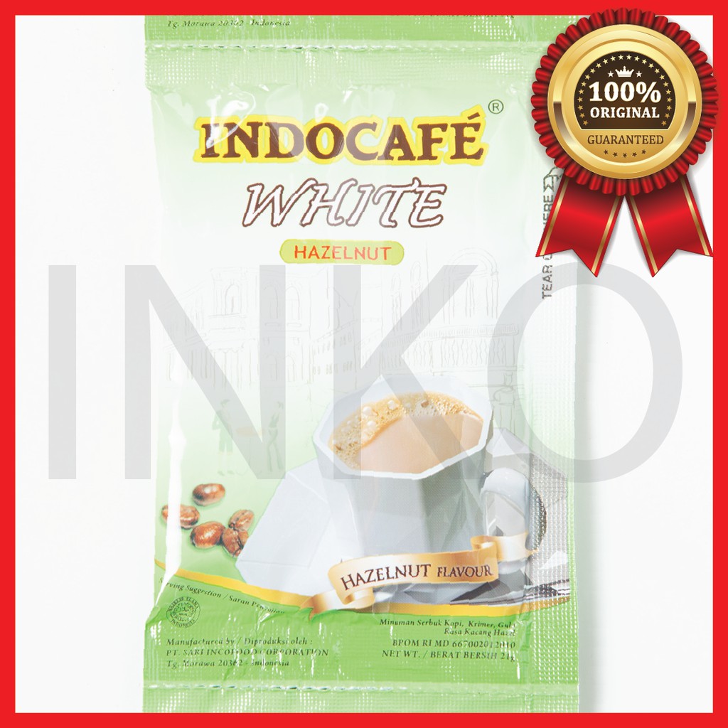 

INDOCAFE WHITE HAZELNUT KOPI KRIMER GULA SACHET 10X21GR