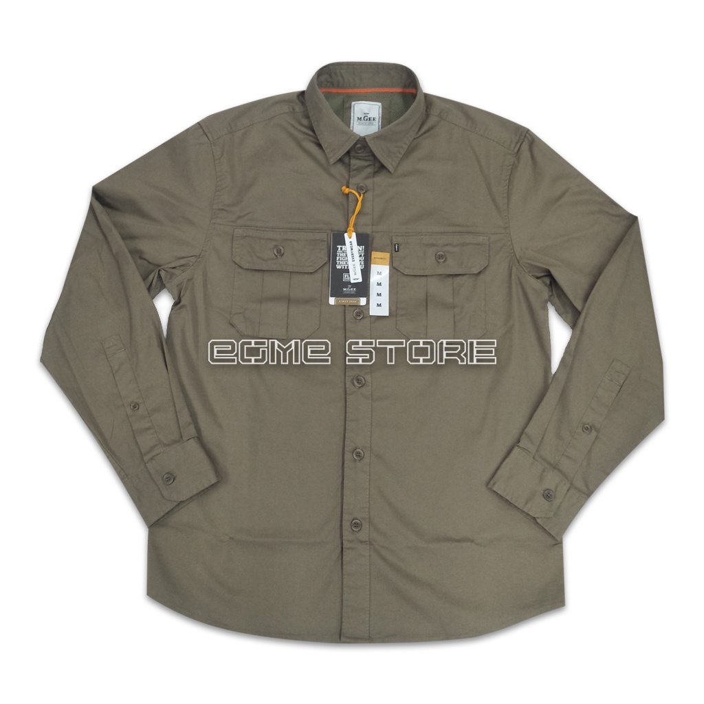 Kemeja Mgee Lengan Panjang Pria Outdoor Field C001 Light Olive